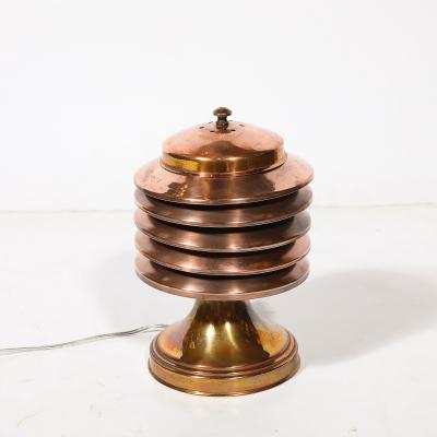 Art Deco Machine Age Polished Copper Table Lamp