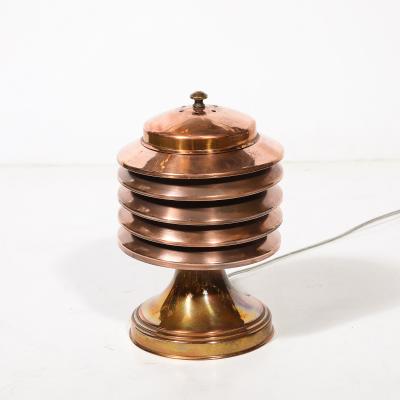 Art Deco Machine Age Polished Copper Table Lamp