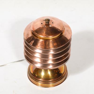 Art Deco Machine Age Polished Copper Table Lamp