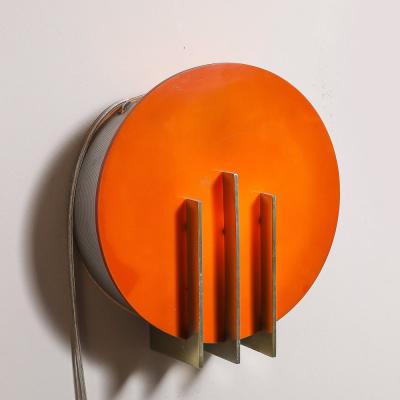 Art Deco Machine Age Smoked Amber Bakelite Brushed Aluminum Wall Sconce