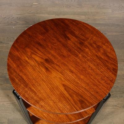 Art Deco Machine Age Three Tier Occasional Table with Fluted Black