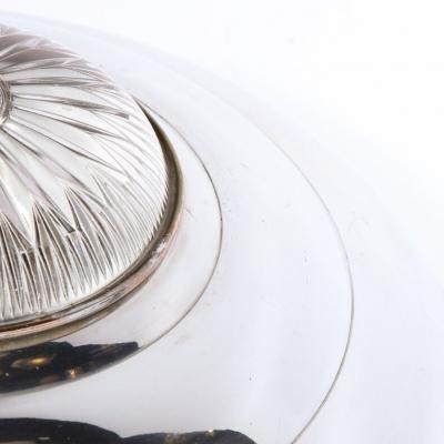 Art Deco Machine Aged Chrome and Glass Table Lamp