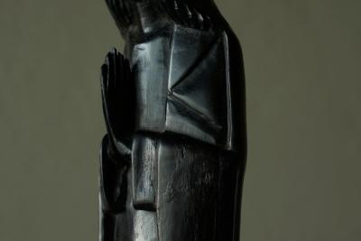 Art Deco Madonna in Hand Carved Solid Ebony Belgium 1930s