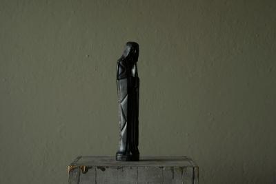 Art Deco Madonna in Hand Carved Solid Ebony Belgium 1930s