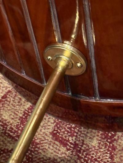 Art Deco Mahogany Bar with Brass Footrail and Rear Storage Shelves