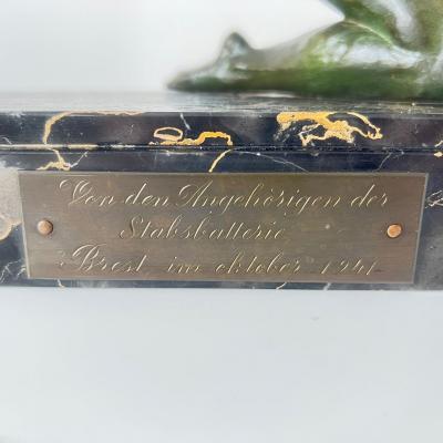 Art Deco Male Sculpture Bronze Marble France circa 1930