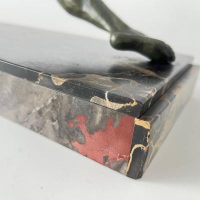 Art Deco Male Sculpture Bronze Marble France circa 1930