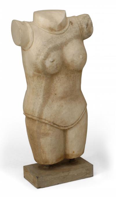 Art Deco Marble Torso Statues