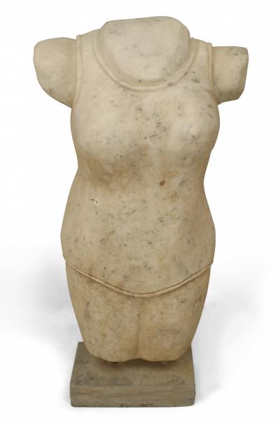 Art Deco Marble Torso Statues