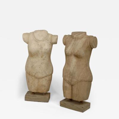 Art Deco Marble Torso Statues