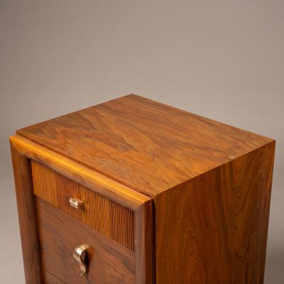 Art Deco Mid Century Nightstand End Tables in Laurel Wood Pair
