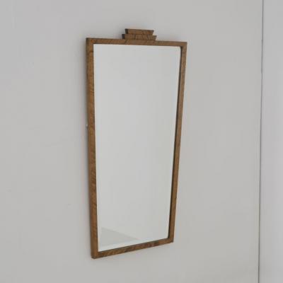 Art Deco Mirror in Flaming Birch Finland 1920 30s