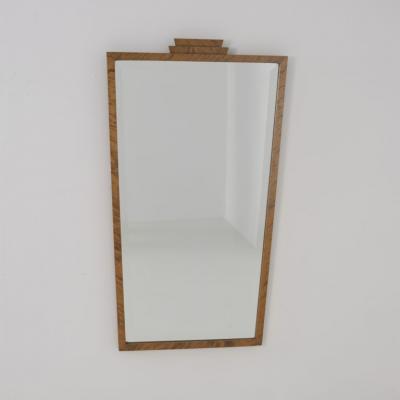 Art Deco Mirror in Flaming Birch Finland 1920 30s
