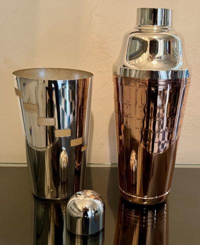 Art Deco Napier Dial a Drink Cocktail Shaker Silver Copper