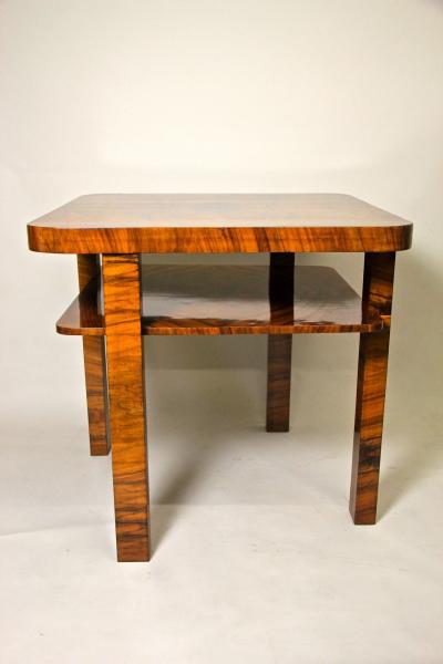 Art Deco Nut Wood Coffee Table Side Table Shellac Polished AT circa 1920