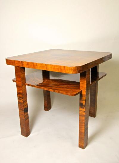 Art Deco Nut Wood Coffee Table Side Table Shellac Polished AT circa 1920
