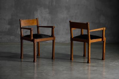 Art Deco Oak Armchairs Netherlands 1920s