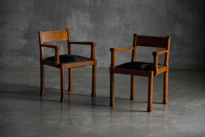 Art Deco Oak Armchairs Netherlands 1920s