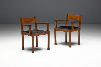 Art Deco Oak Armchairs Netherlands 1920s