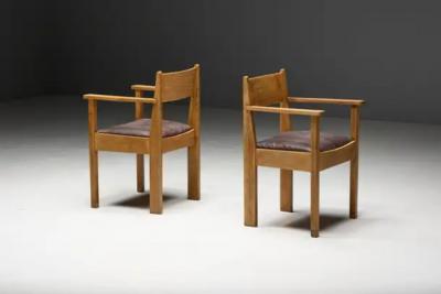 Art Deco Oak Armchairs Netherlands 1930s