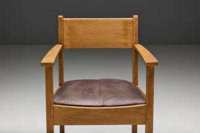 Art Deco Oak Armchairs Netherlands 1930s