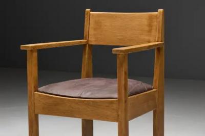 Art Deco Oak Armchairs Netherlands 1930s