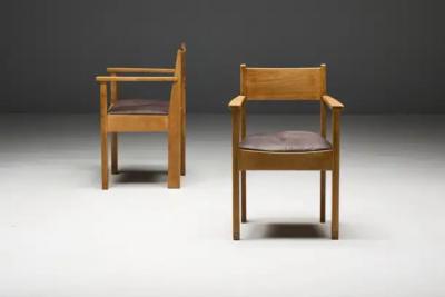 Art Deco Oak Armchairs Netherlands 1930s