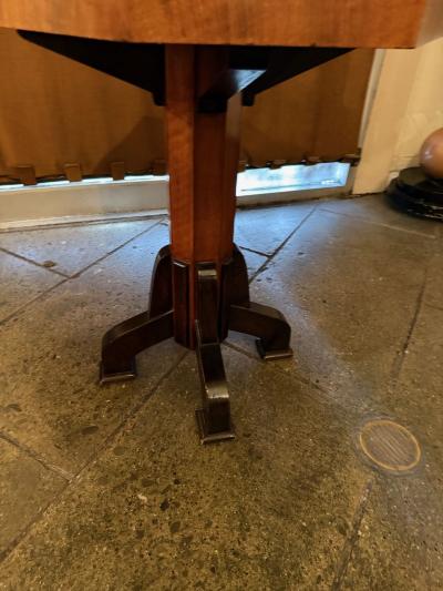 Art Deco Octagonal Display Table with Glass Top and Sculptural Base