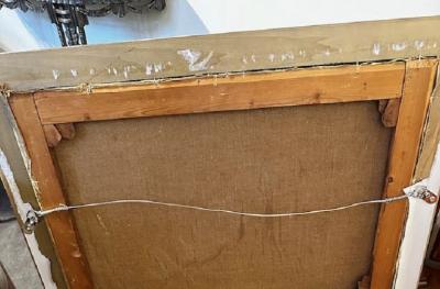 Art Deco Oil Paining Nude with Rose