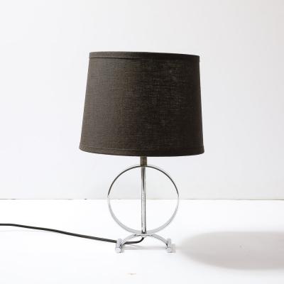 Art Deco Open Form Machine Age Table Lamp in Chrome