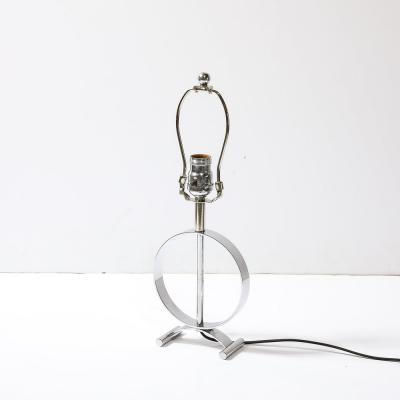 Art Deco Open Form Machine Age Table Lamp in Chrome