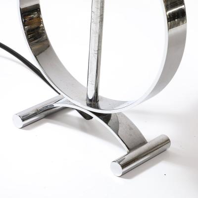 Art Deco Open Form Machine Age Table Lamp in Chrome