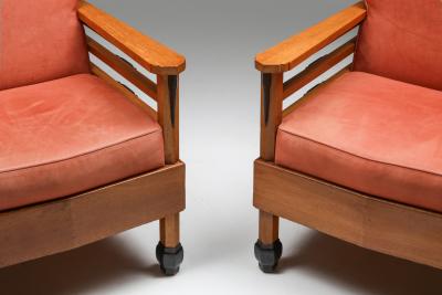 Art Deco Pair of Club Chairs Europe 1960s