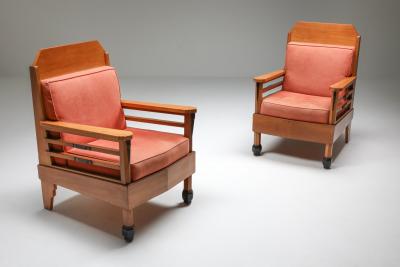 Art Deco Pair of Club Chairs Europe 1960s