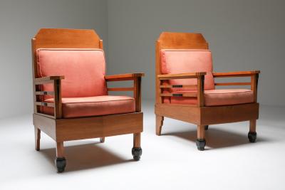 Art Deco Pair of Club Chairs Europe 1960s