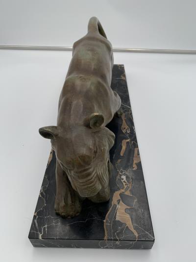 Art Deco Panther Sculpture Bronze Signed France circa 1930
