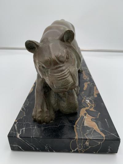 Art Deco Panther Sculpture Bronze Signed France circa 1930