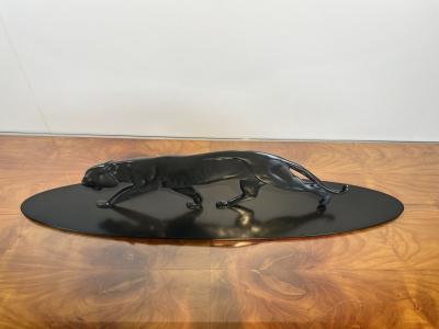 Art Deco Panther Sculpture Solid Bronze France circa 1930