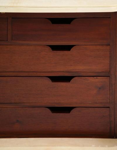 Art Deco Parchment Fitted Four Drawer Chest Signed N E Corengia