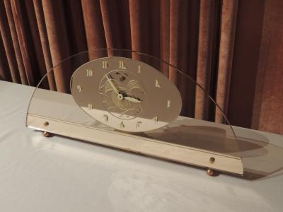 Art Deco Peach Mirrored Electric Clock