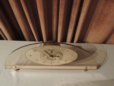 Art Deco Peach Mirrored Electric Clock