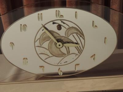 Art Deco Peach Mirrored Electric Clock