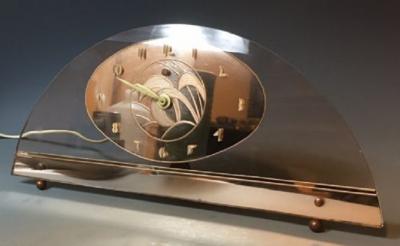 Art Deco Peach Mirrored Electric Clock