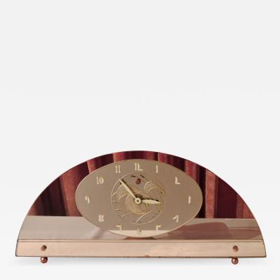 Art Deco Peach Mirrored Electric Clock