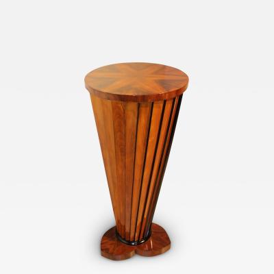 Art Deco Pedestal Conical and Fan Shaped Walnut Beech Italy circa 1930