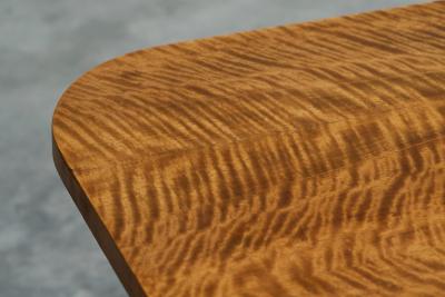 Art Deco Pedestal Side Table in Wood with Expressive Grain 1930s