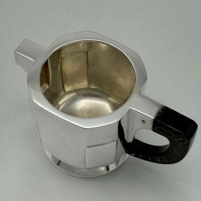 Art Deco Period Sterling Silver Five Piece Tea Coffee Service Belgium circa 1930