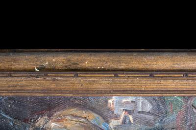 Art Deco Period Still live painting with tulips signed mon 