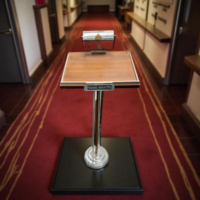 Art Deco Podium Machine Age Hostess Stand or Register Stand circa 1930s