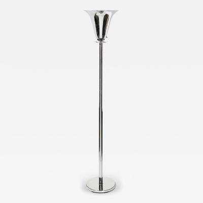 Art Deco Polished Chrome Torchiere signed Marbro